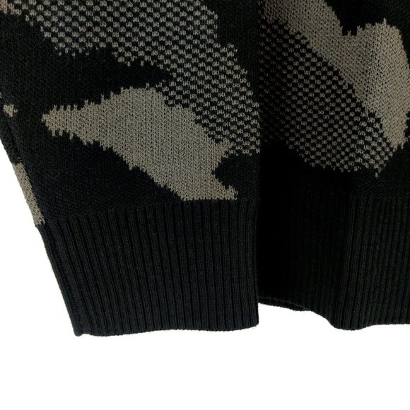 Athleta Jacquard Wool Blend Black & Brown Camo Sweater - Picture 5 of 6